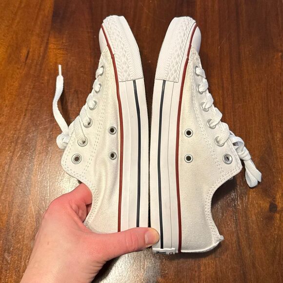 Converse All Star Low White Canvas Lace Up Shoes Women’s 7 Men’s 5 Unisex - Picture 5 of 7